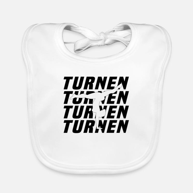 Turnen - Baby Bio-Lätzchen - Weiß