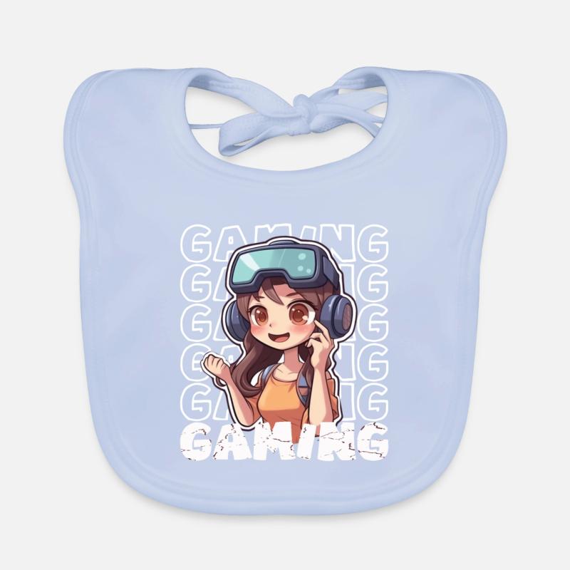 Introvertiertes Virtual Reality Anime Gaming Mädchen Baby Bio-Lätzchen