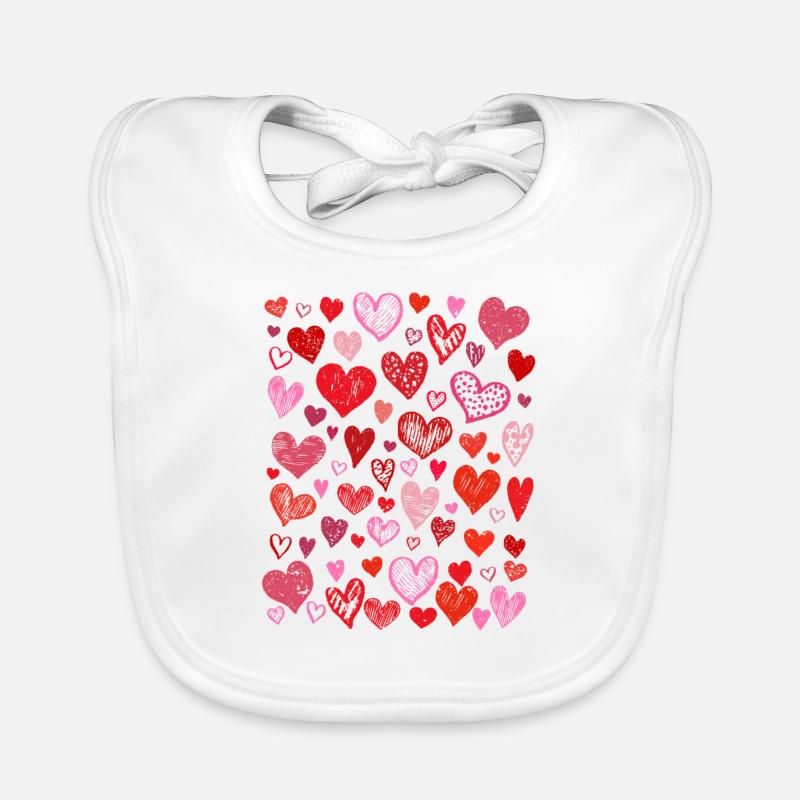 Hearts Pattern Saint-Valentin Mignon Love V-Day Bavoir bio Bébé