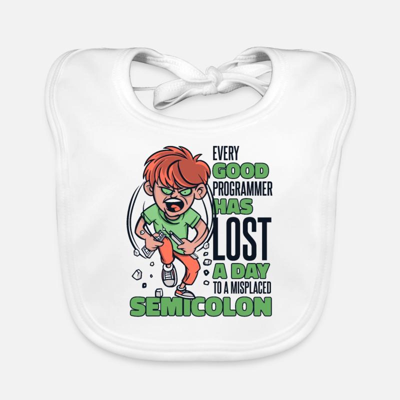 Has Lost A Day To A Misplaced Semicolon Coder Organic Baby Bibs