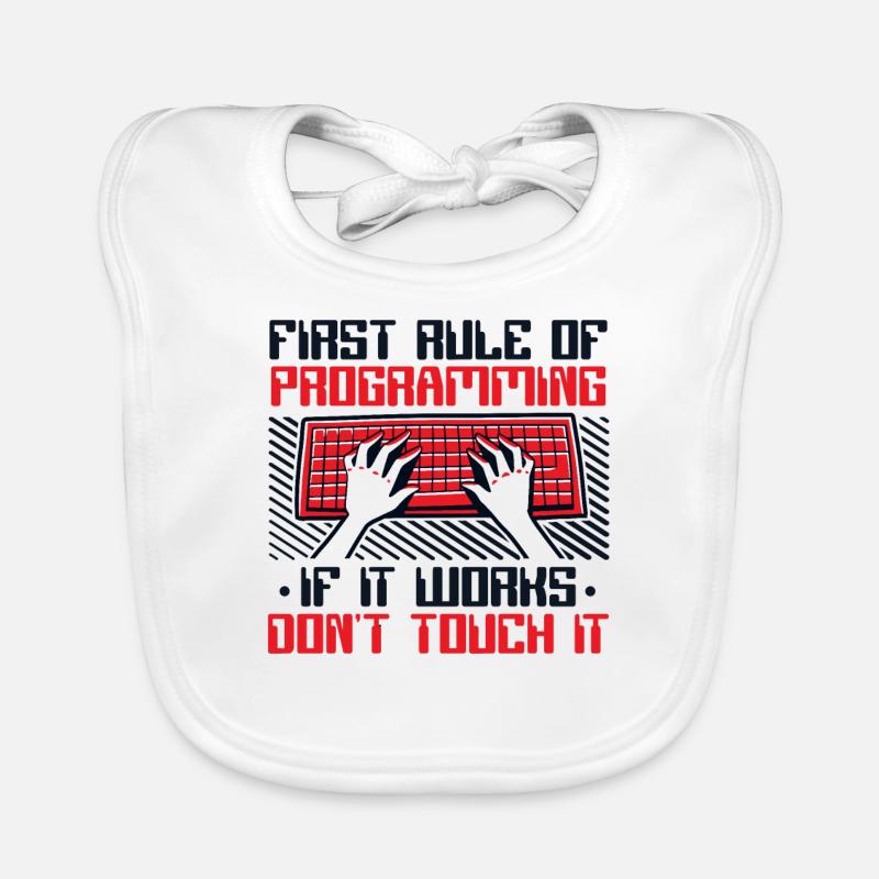 If It Works Don't Touch It Developer Coder Organic Baby Bibs