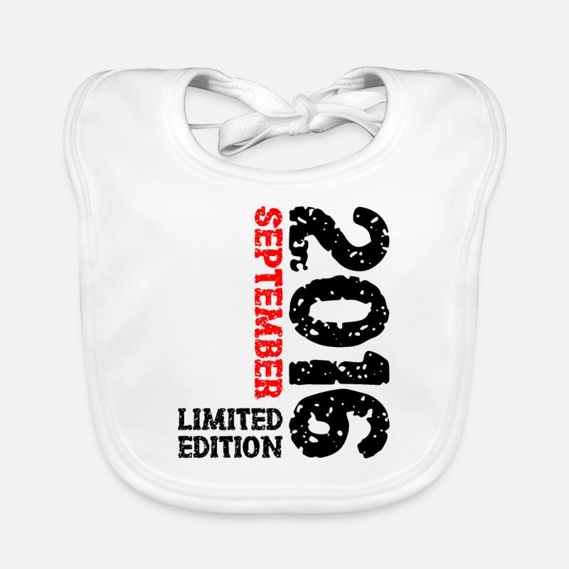 2016 September Limited Edition 7th Birthday Decoration Organic Baby Bibs