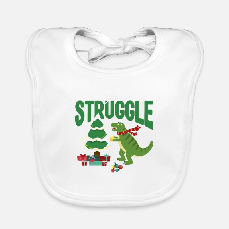 Der Kampf Funny Dinosaurier Weihnachtsbaum Rex Baby Bio-Lätzchen