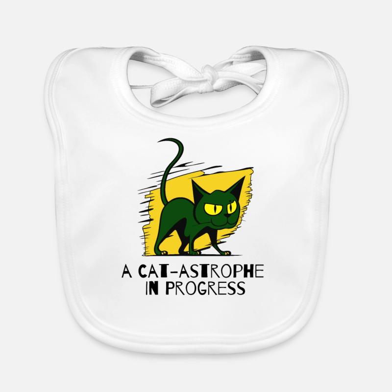 A cat catastrophe is underway Organic Baby Bibs