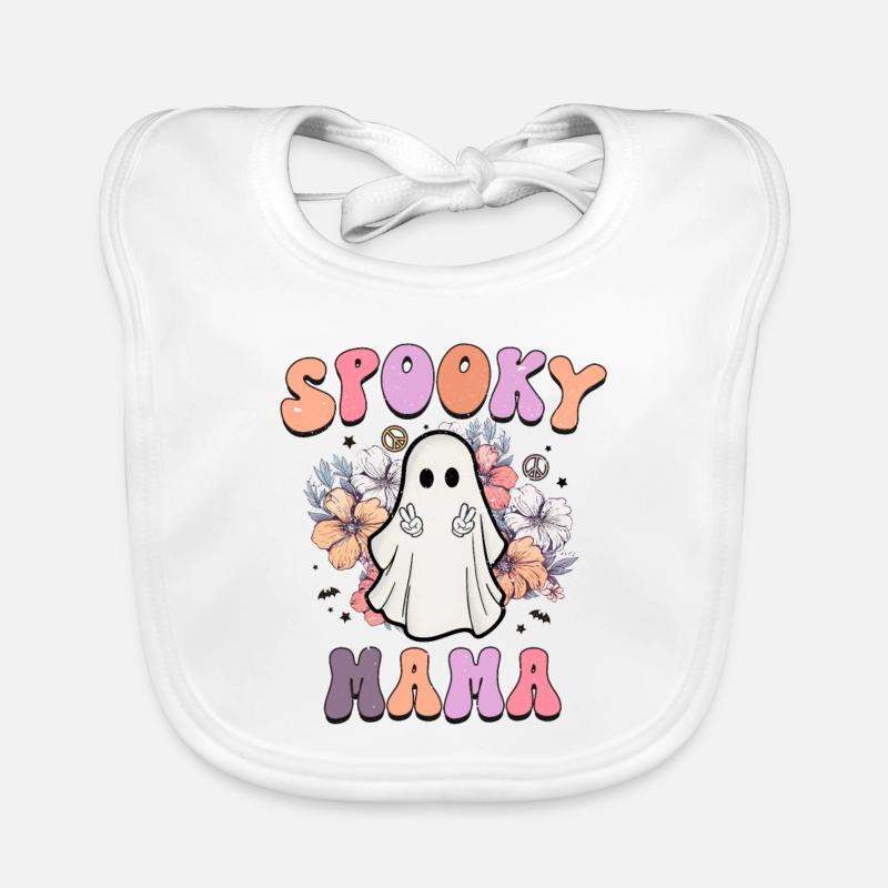 « Spooky Mama » design rétro d’Halloween pour les mamans Bavoir bio Bébé