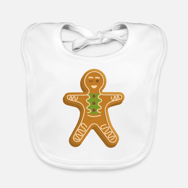 Lebkuchenmann Lustige Weihnachtsplätzchen Backen Baby Bio-Lätzchen