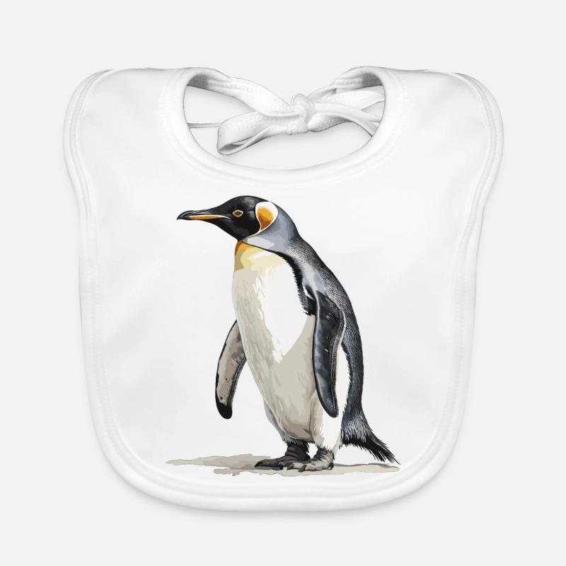 Le roi des pingouins - Bavoir bio Bébé - blanc
