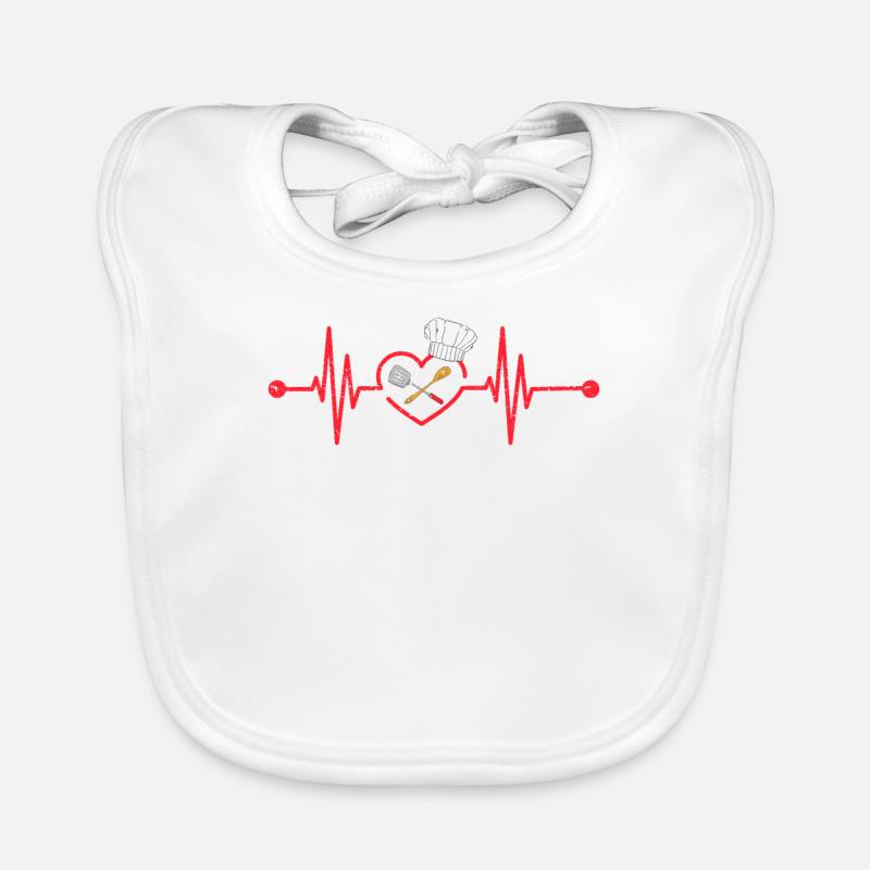 Chef Heartbeat Spoon Fork Culinaire Bavoir bio Bébé
