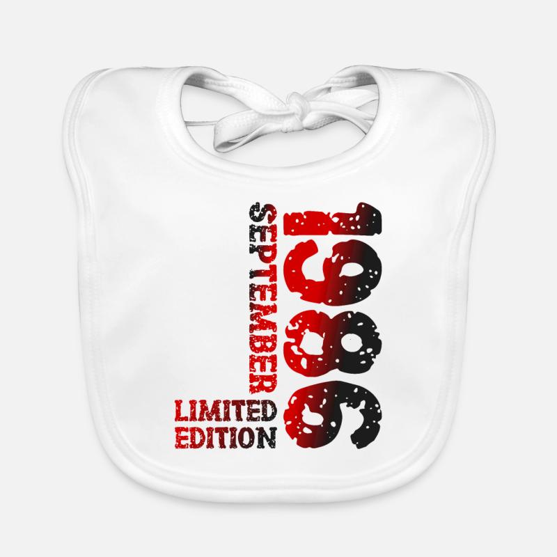 1986 Septembre Edition Limitée 37th Birthday Deco Bavoir bio Bébé