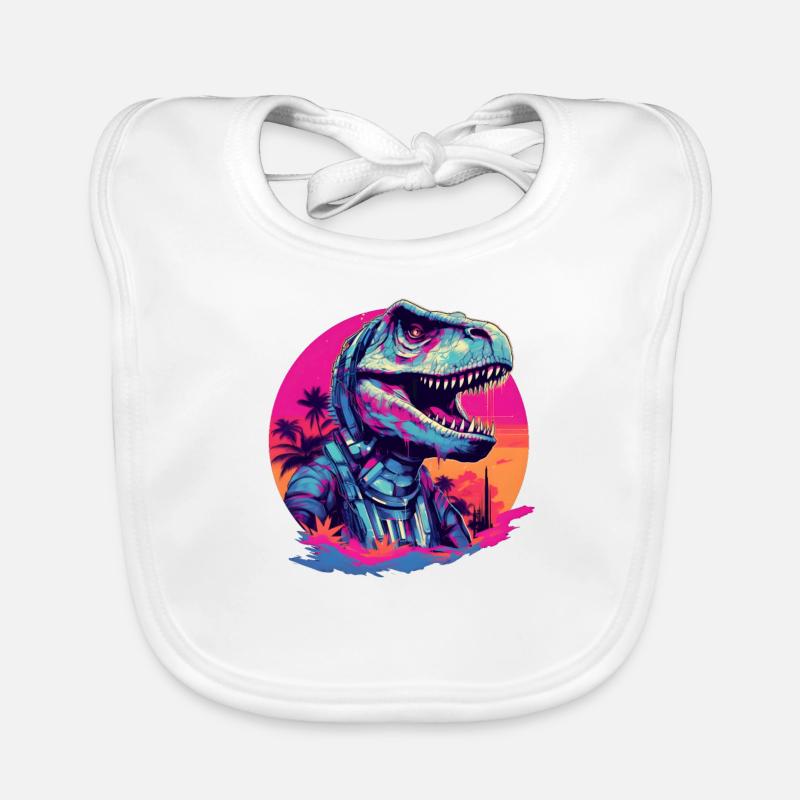 Futuristic T-Rex Organic Baby Bibs