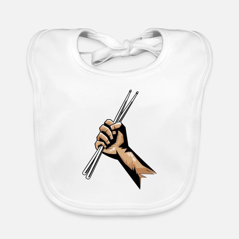 Drummer Picture Gift Organic Baby Bibs