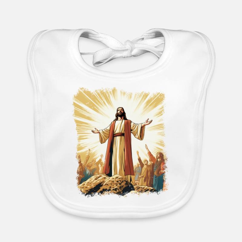 esus Dans la résurrection glorieuse avec les croyants Bavoir bio Bébé
