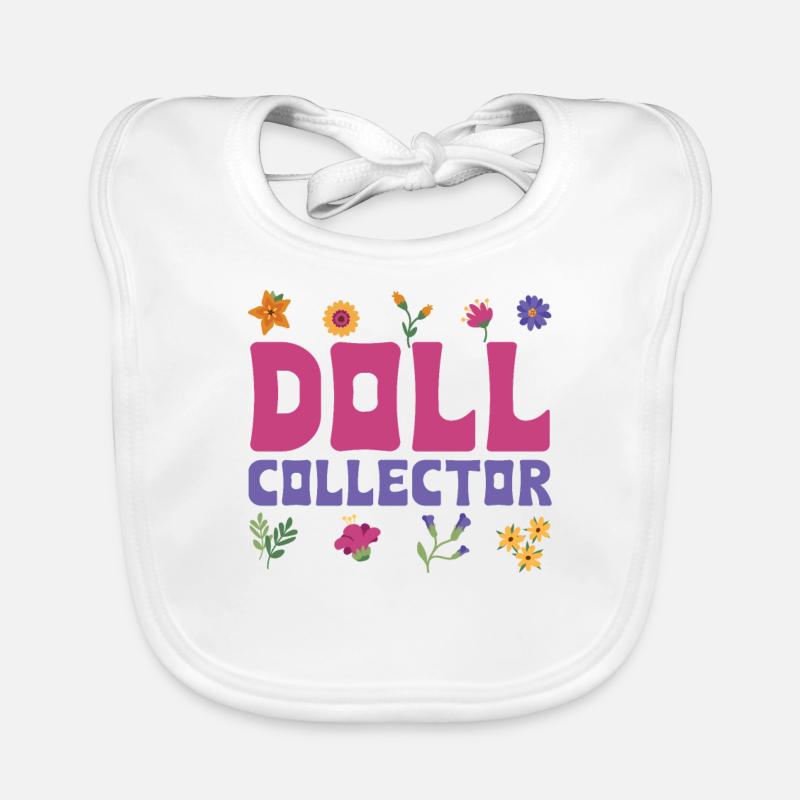 Cute Doll Collector Flower Design Organic Baby Bibs