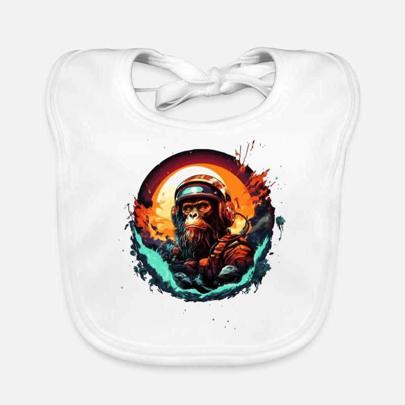 Space Apes Graphics Design - Cool Ape Astronaut Bavoir bio Bébé