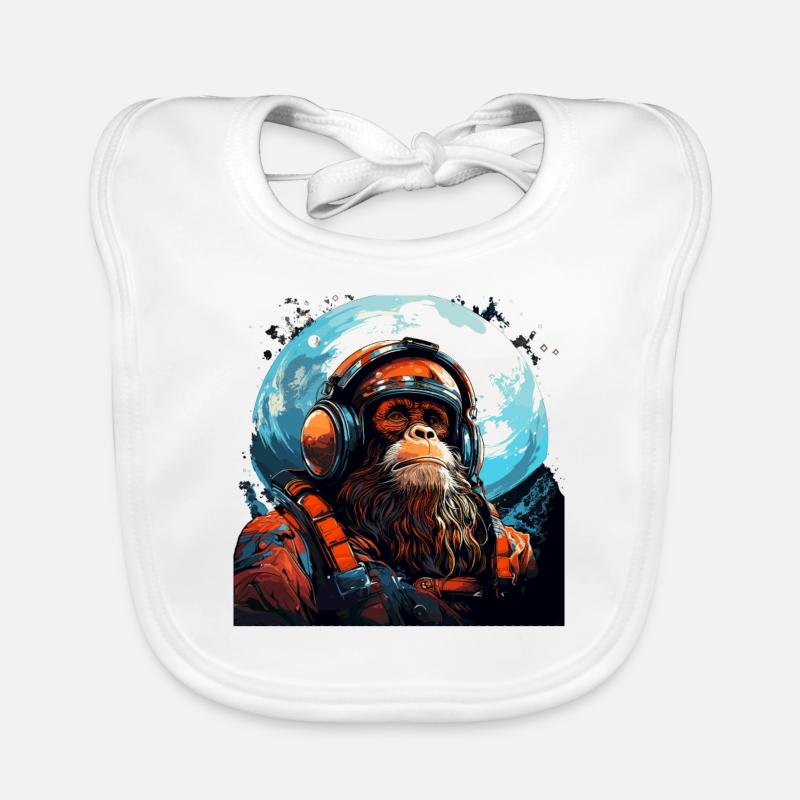 Outer Space Ape - Singe dans la galaxie Space Monkey Bavoir bio Bébé