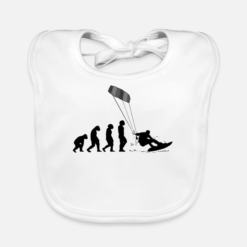 Kitesurf Kiteboard Kitesurfen Kite-Surf Evolution Baby Bio-Lätzchen