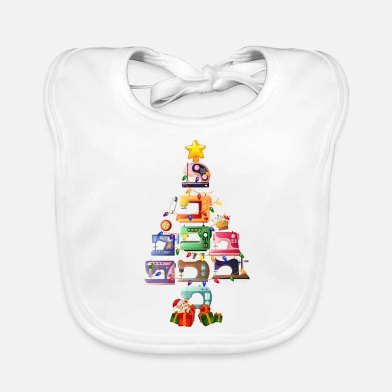 Funny Sewing Machine Weihnachtsbaum stricken Sew Baby Bio-Lätzchen