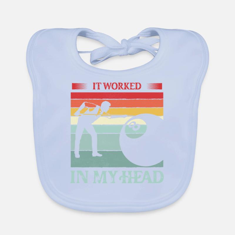 It Worked In My Head Billard Pool Billiard Player Organic Baby Bibs