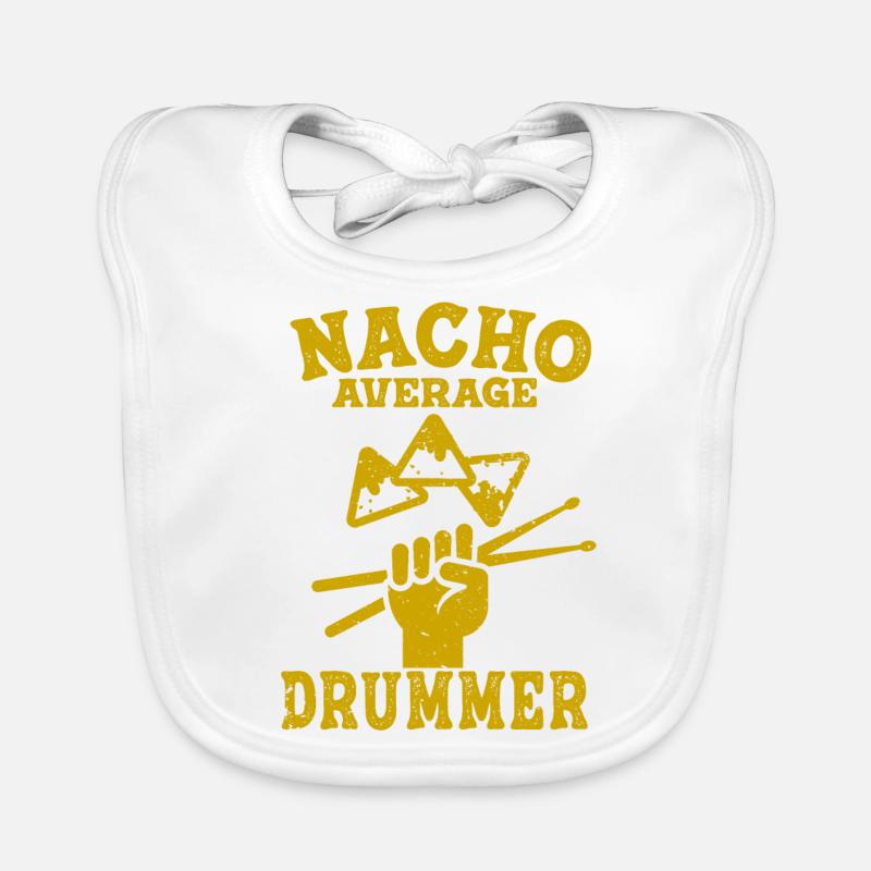 Drummer Fun Nacho Average Drumming Percussion Organic Baby Bibs
