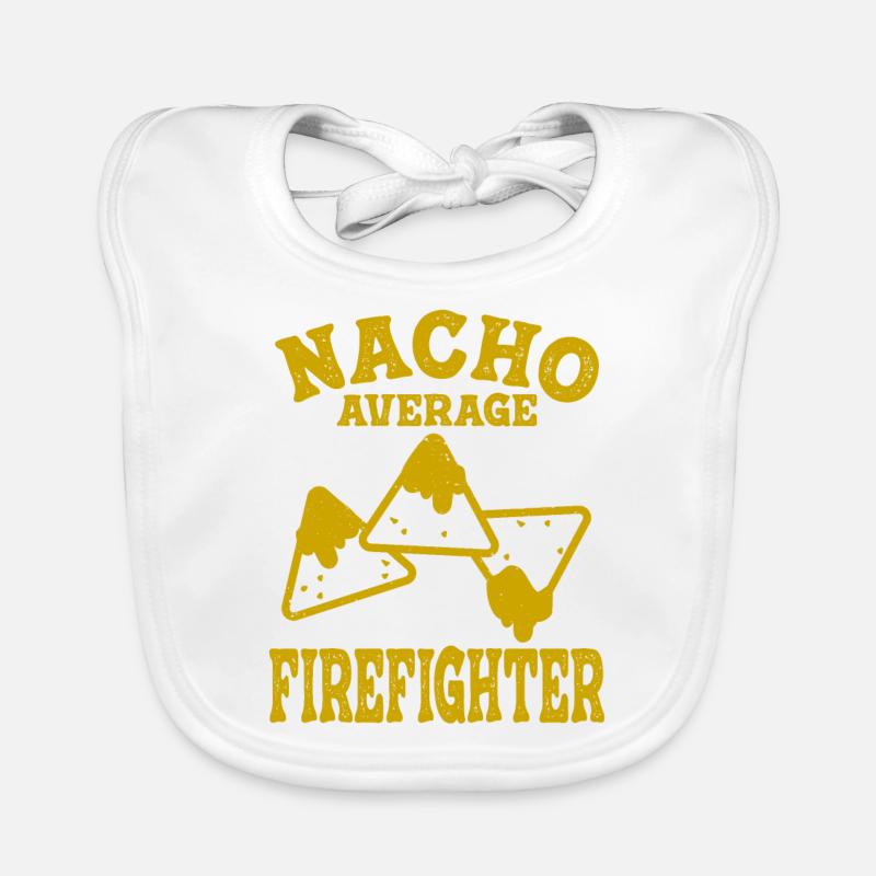 funny firefighter nacho average firefighting Organic Baby Bibs