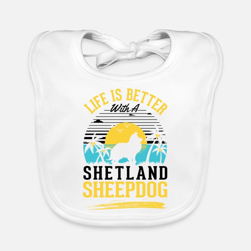 das Leben ist besser mit einem Shetland Sheepdog Baby Bio-Lätzchen