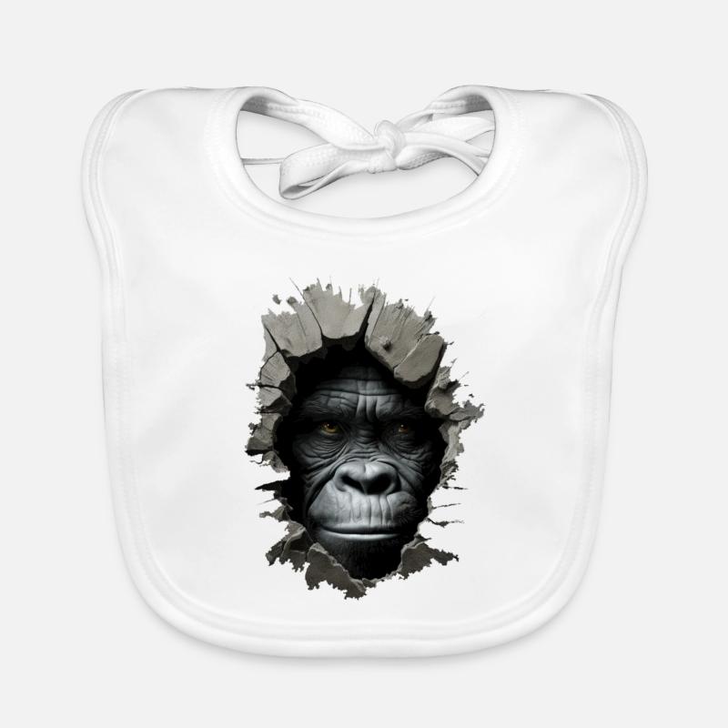 Gorilla im Loch Baby Bio-Lätzchen