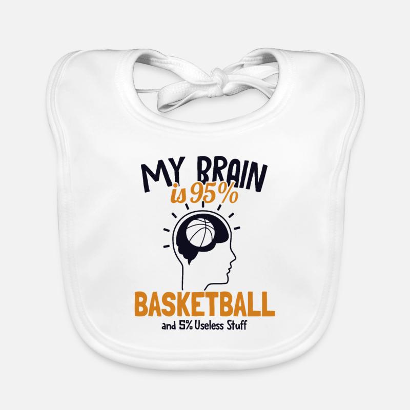 Mon cerveau est composé à 95% de paniers de basket-ball Bavoir bio Bébé
