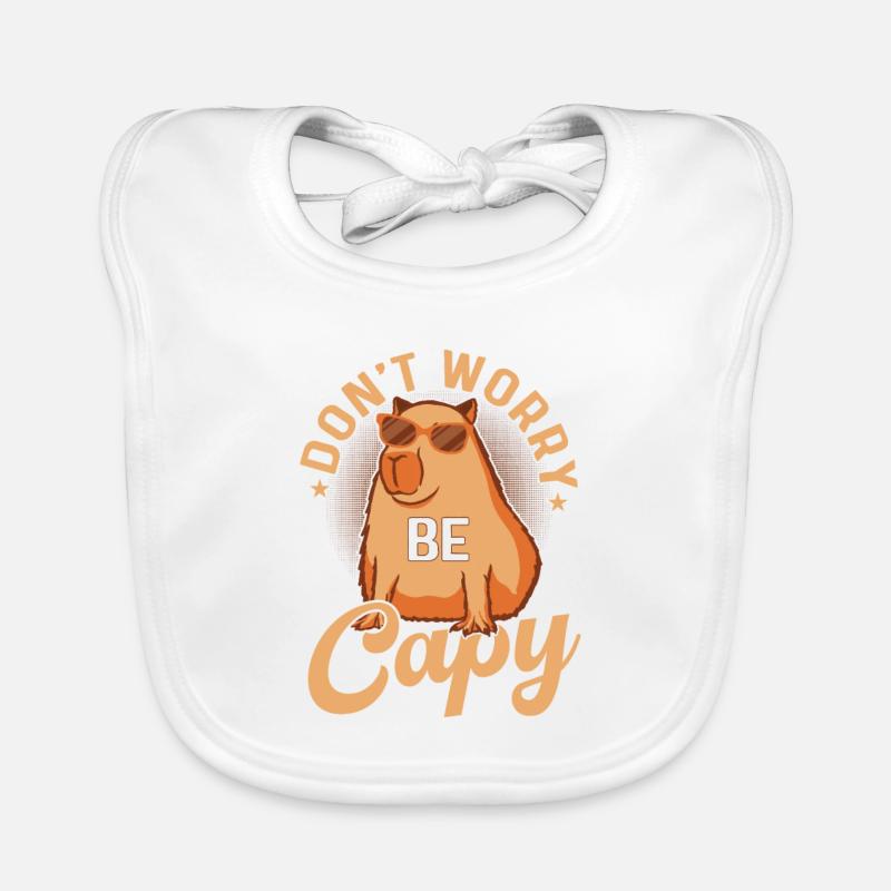 Don't Worry Be Capy Capybara Rodent Mammal Organic Baby Bibs