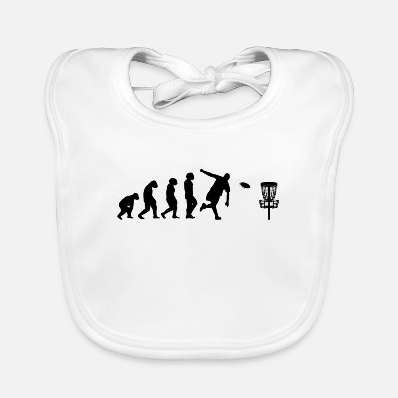 Disc Golf Player Disc Golfer Game Evolution Organic Baby Bibs