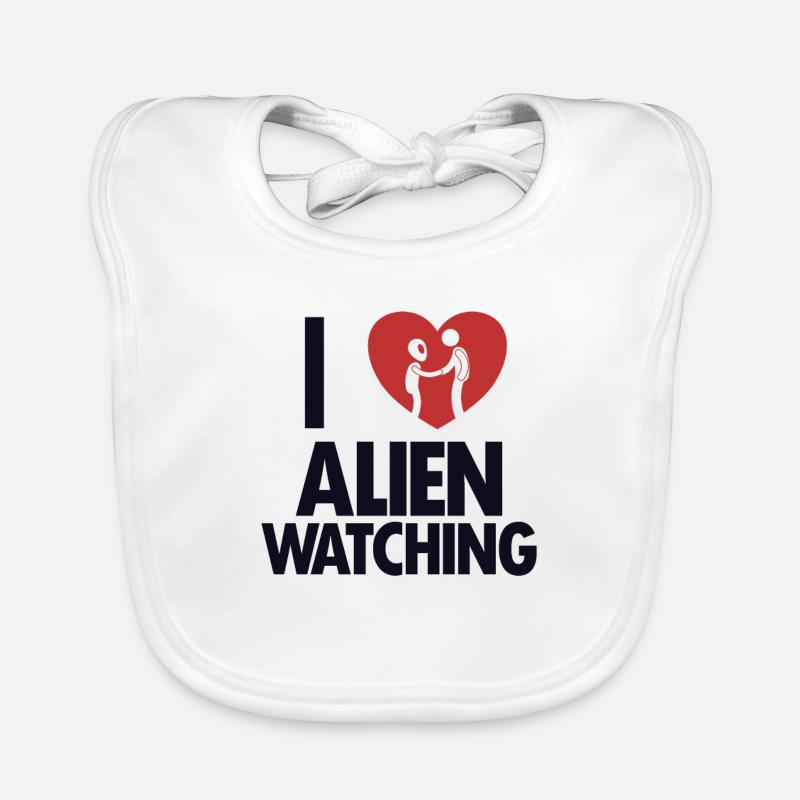 J’adore Alien Watching Ufo Conspiracy Bavoir bio Bébé