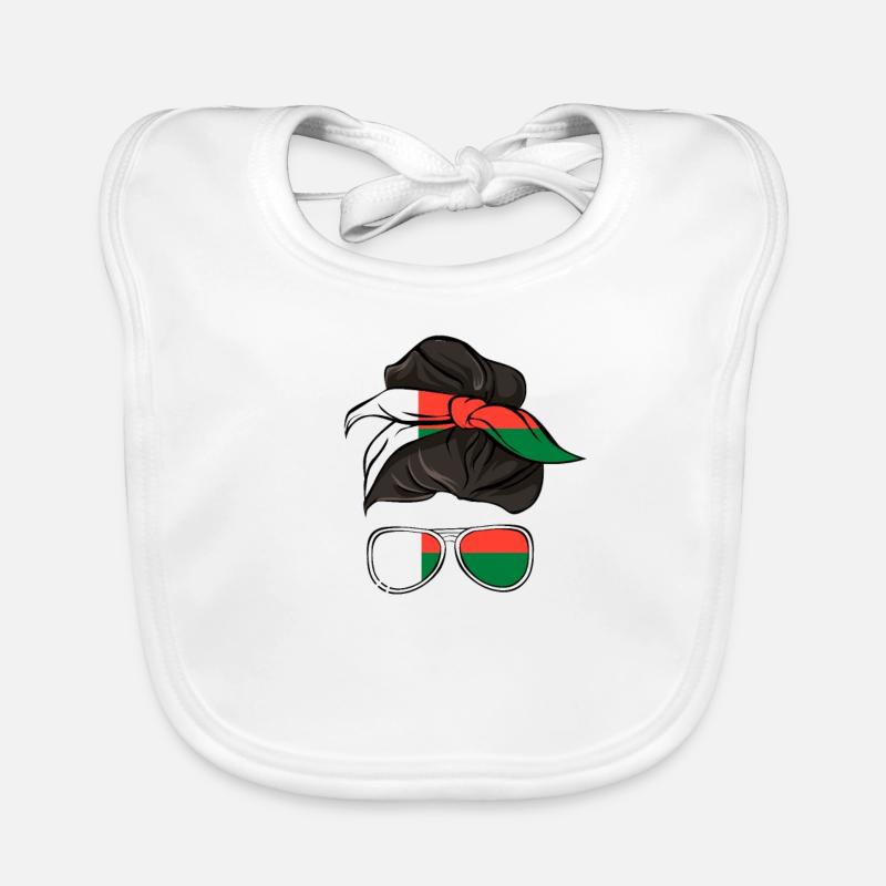 Madagascar - Bavoir bio Bébé - blanc