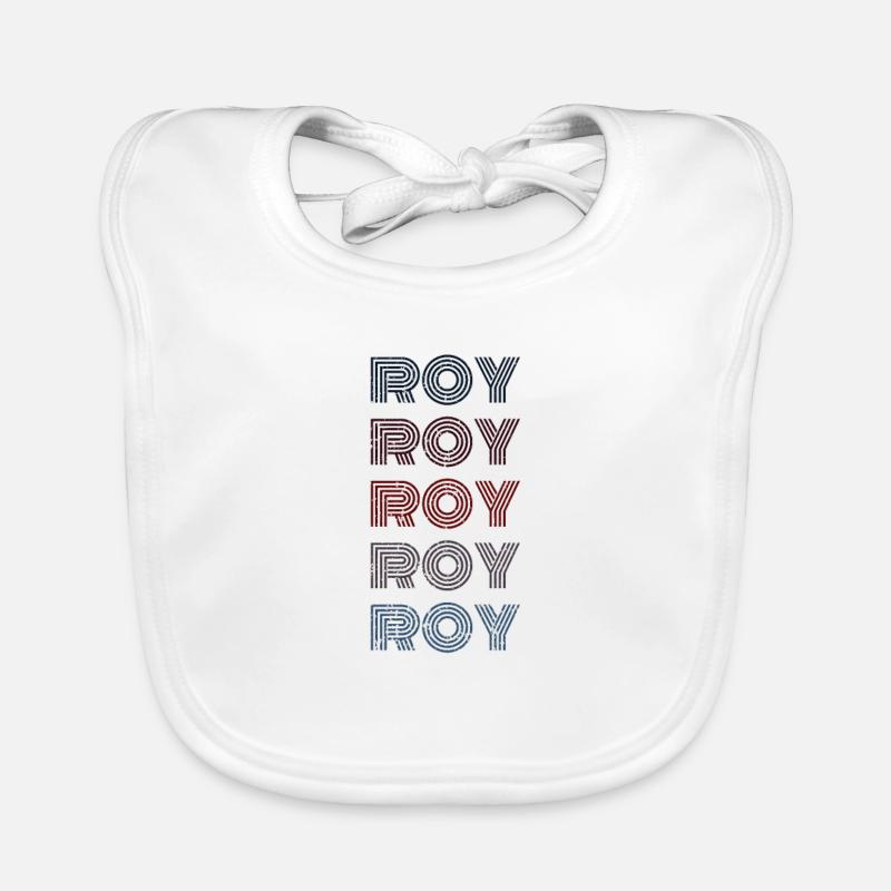 70s Retro Name Vintage Personalized Roy Organic Baby Bibs