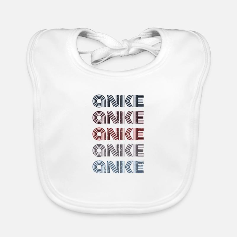 70s Retro Name Vintage Personalized Anke Organic Baby Bibs