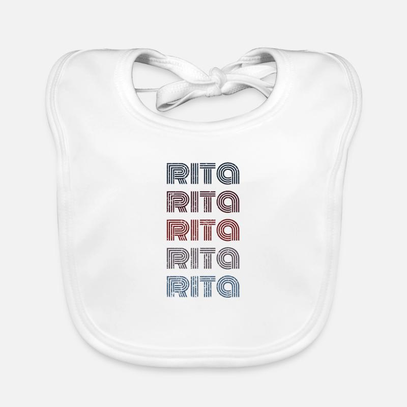 70s Retro Name Vintage Personalized Rita Organic Baby Bibs