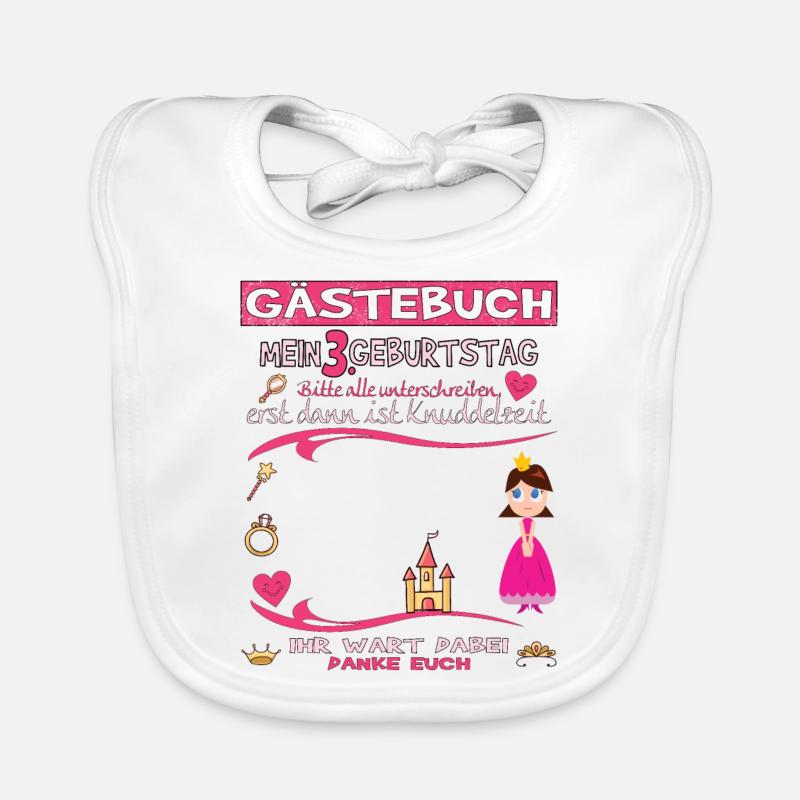 3. Geburtstag Mädchen & Junge Gästebuch Baby Bio-Lätzchen