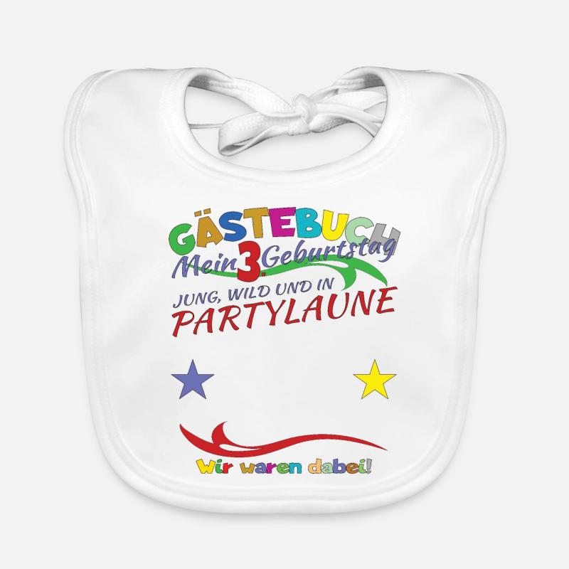 3. Geburtstag Mädchen & Junge Gästebuch Baby Bio-Lätzchen