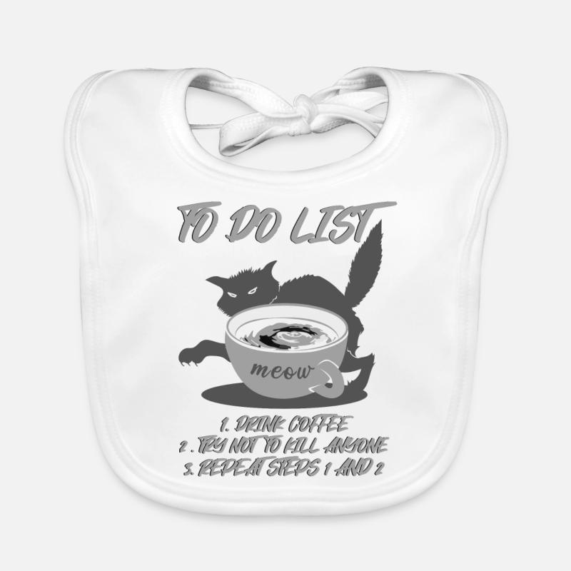 To Do List Drinking Coffee - Grey Cat Organic Baby Bibs