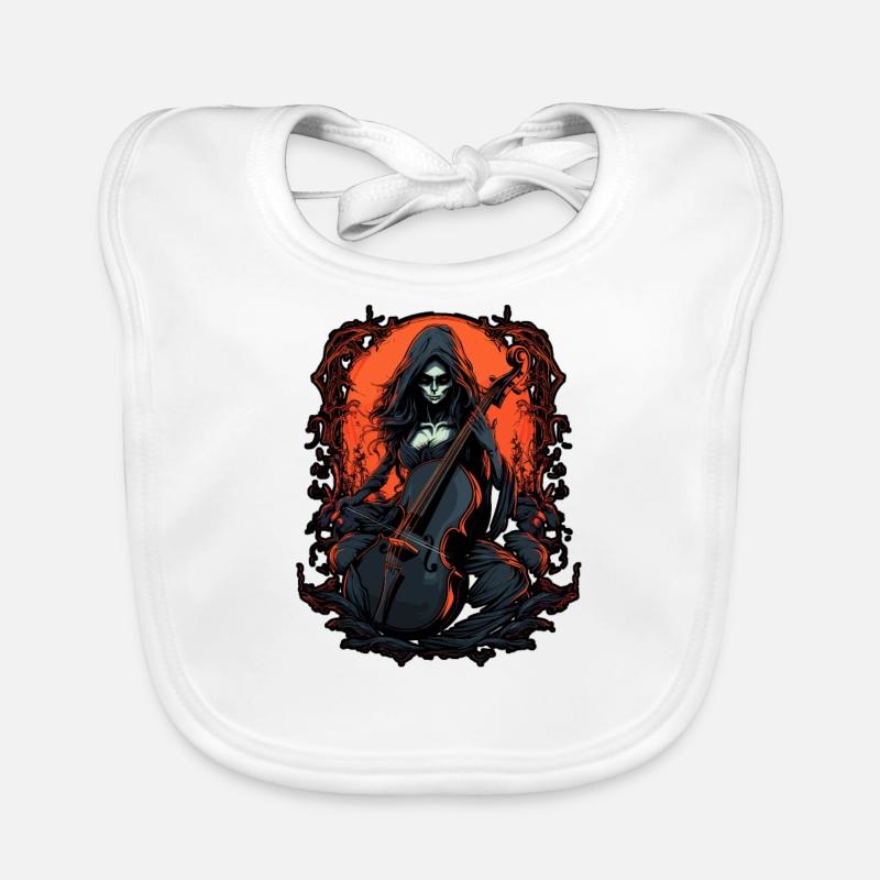 Cello Player, Cellist-Musician, Gothic-Witchcraft Organic Baby Bibs