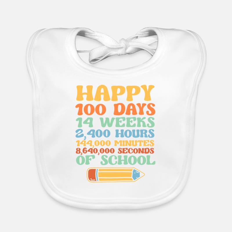 Joyeuses 100 jours de bibliothèque étudiante pour enseignants Bavoir bio Bébé