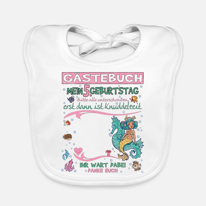 5. Geburtstag Mädchen & Junge Gästebuch Baby Bio-Lätzchen