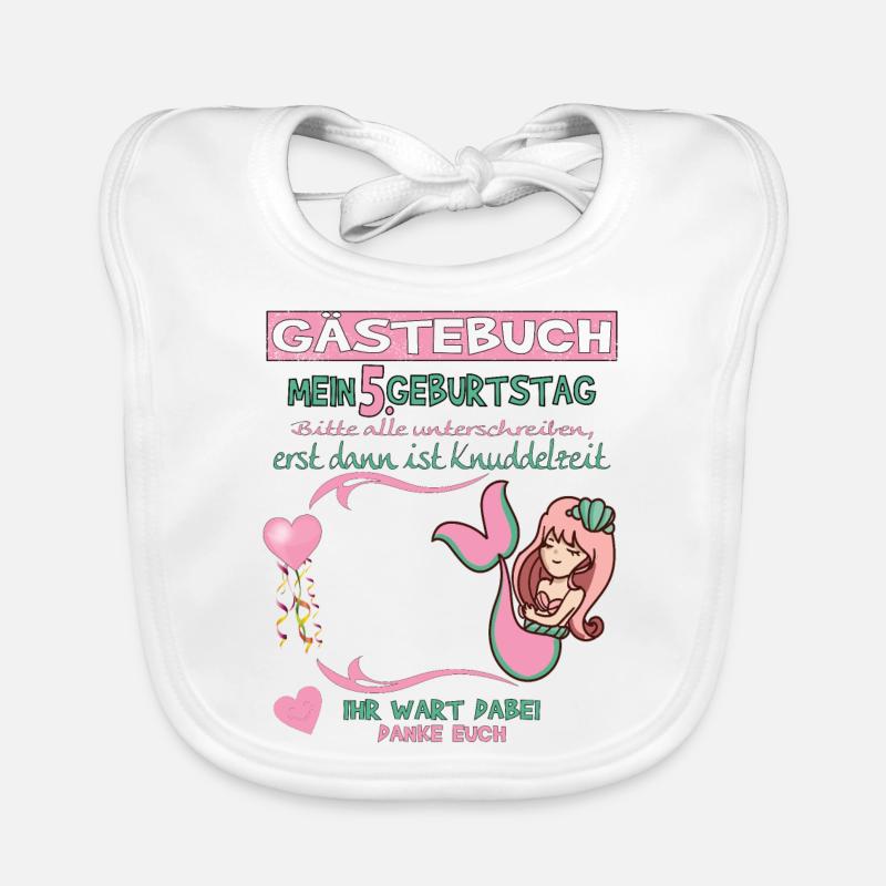 5. Geburtstag Mädchen & Junge Gästebuch Baby Bio-Lätzchen