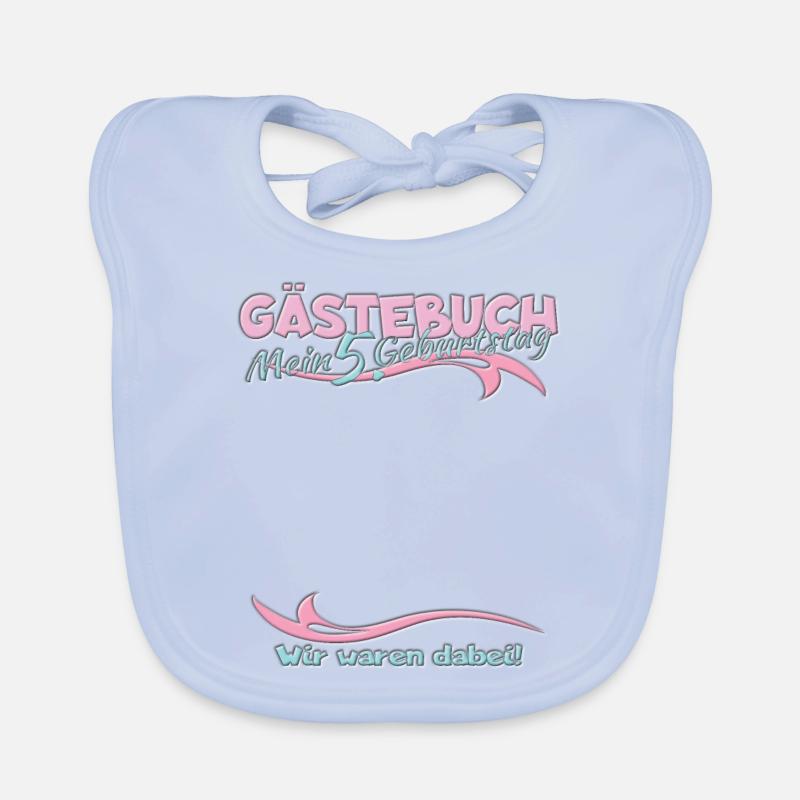 5. Geburtstag Mädchen & Junge Gästebuch Baby Bio-Lätzchen
