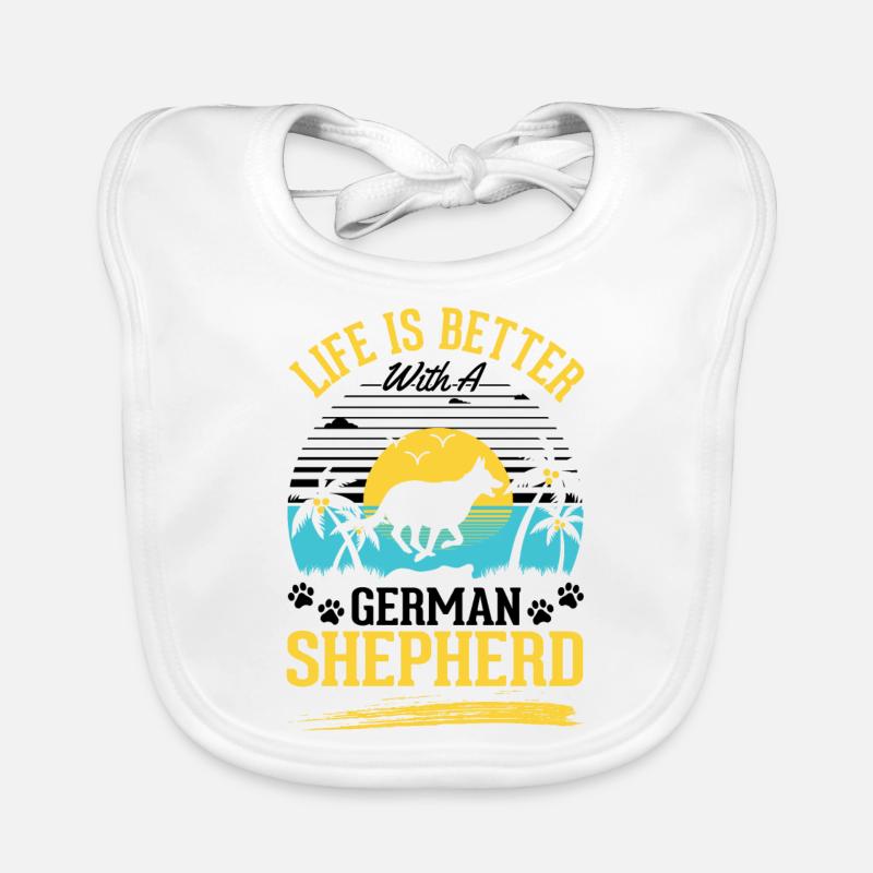 Life is better with German Shepherd Organic Baby Bibs