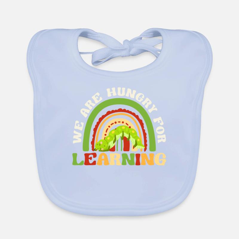 We're hungry for learning Funny rainbow Organic Baby Bibs