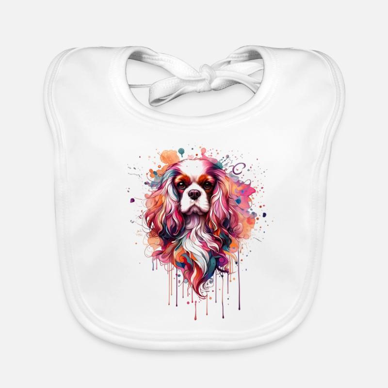 Chien cavalier parmi les couleurs Bavoir bio Bébé