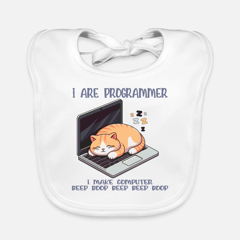 I are programmer, fat sleeping cat Organic Baby Bibs