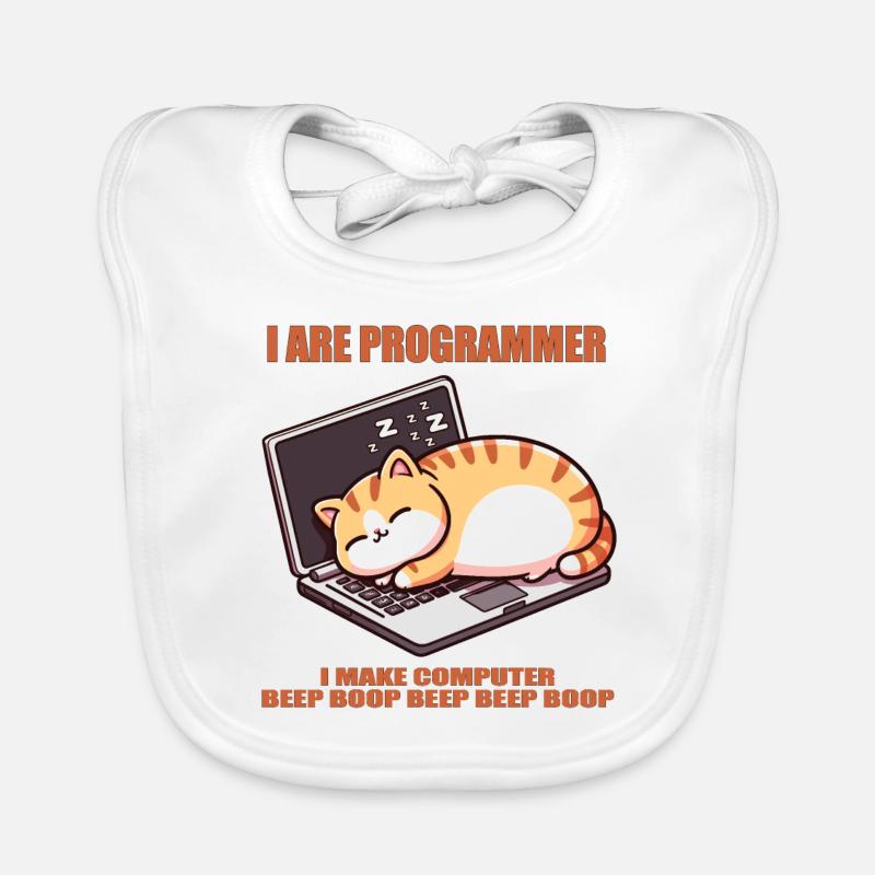 I are programmer, fat sleeping cat Organic Baby Bibs