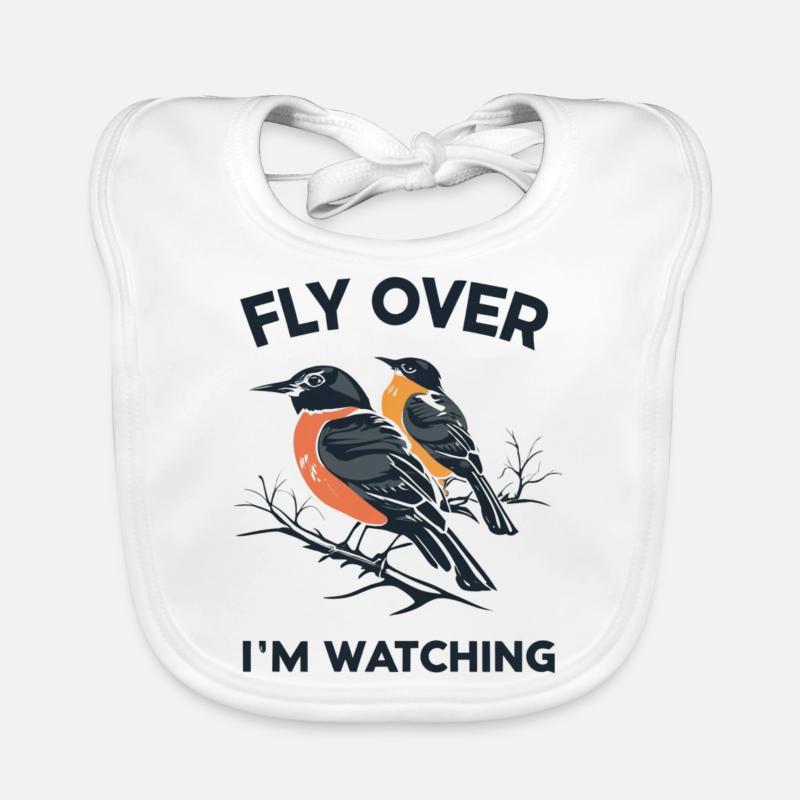 "Fly, I'm looking" slogan Organic Baby Bibs