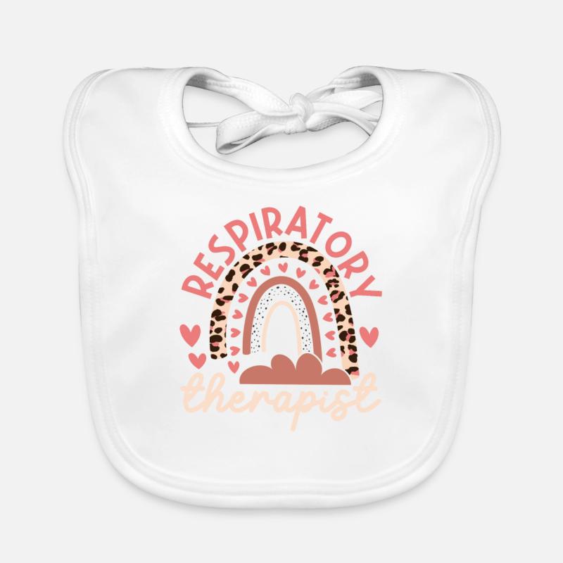 Atmungstherapeut Leopard Rainbow Krankenschwester Baby Bio-Lätzchen