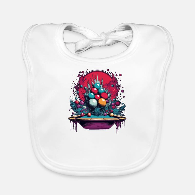 Snooker game Snooker table Snooker balls Vintage Organic Baby Bibs